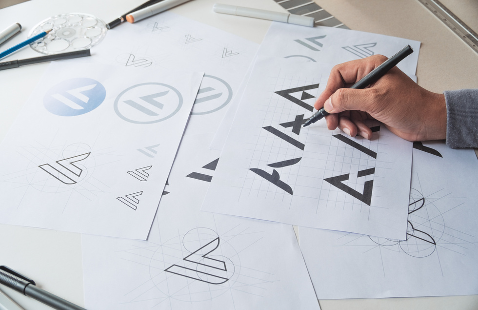 Graphic designer creative design sketch drawing logo Trademark brand Workspace